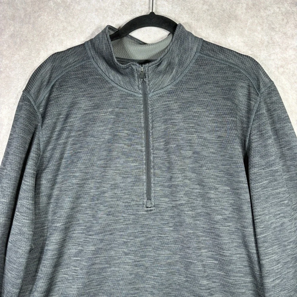 REI Co-op Pullover Sweater Mens XL Gray Quarter Zip Long Sleeve Hiking Outdoor